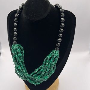 JAY KING Black Onyx Malachite Beaded Necklace